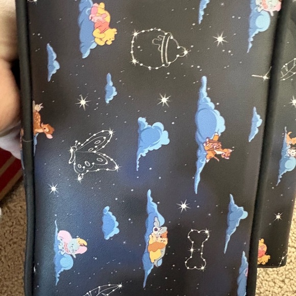 Loungefly Disney Clouds Backpack - Black and Blue with Playful Characters